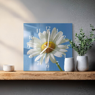 Firkantet vægur Blomst