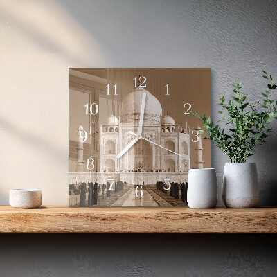 Firkantet vægur Taj Mahal i sepia