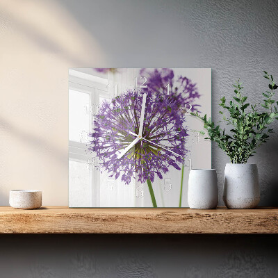 Firkantet vægur Blomst