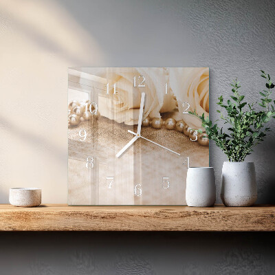 Glas ur Vintage roser i sepia