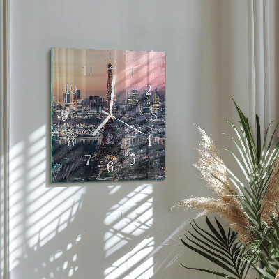 Firkantet vægur Eiffeltårnet i Paris