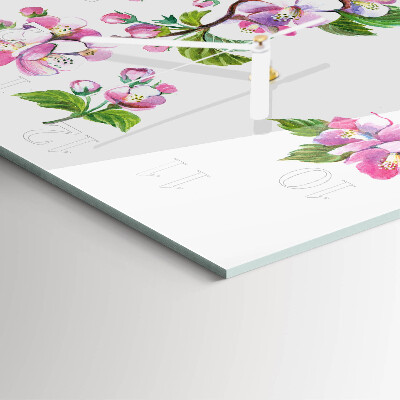 Firkantet vægur Blomster