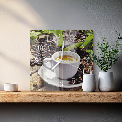 Firkantet vægur En kop kaffe