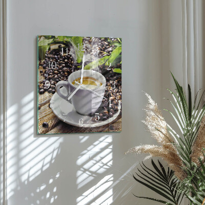 Firkantet vægur En kop kaffe