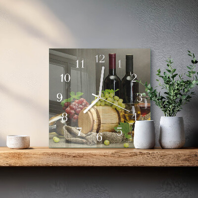 Firkantet vægur Druer til vin