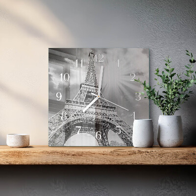 Firkantet vægur Eiffeltårnet i Paris