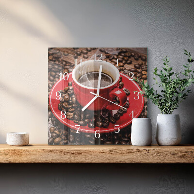 Firkantet vægur En kop kaffe