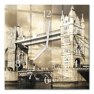 Glas ur London Bridge i sepia