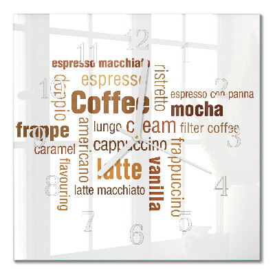 Firkantet vægur Kaffe