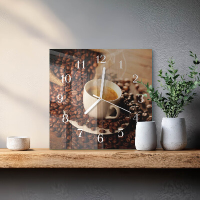 Firkantet vægur En kop kaffe