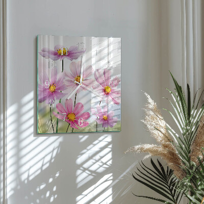 Firkantet vægur Blomster