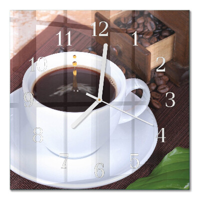 Firkantet vægur Kaffe