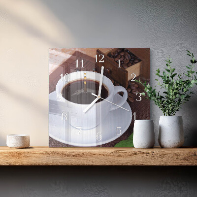 Firkantet vægur Kaffe