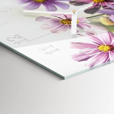 Firkantet vægur Blomster