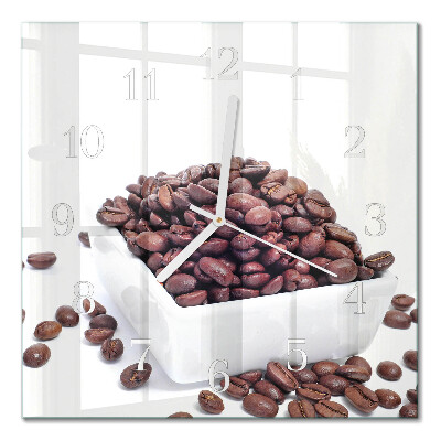 Firkantet vægur Kaffebønner