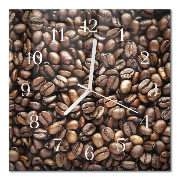 Firkantet vægur Kaffebønner