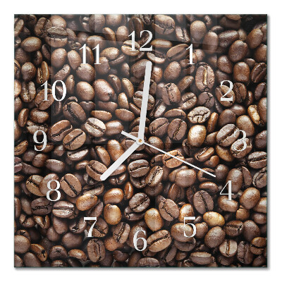 Firkantet vægur Kaffebønner