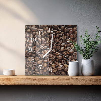 Firkantet vægur Kaffebønner