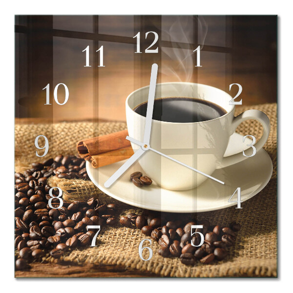 Firkantet vægur Kaffe