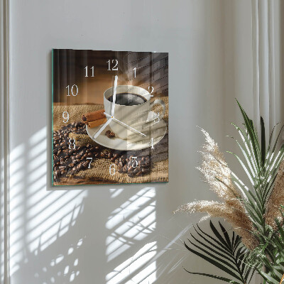 Firkantet vægur Kaffe