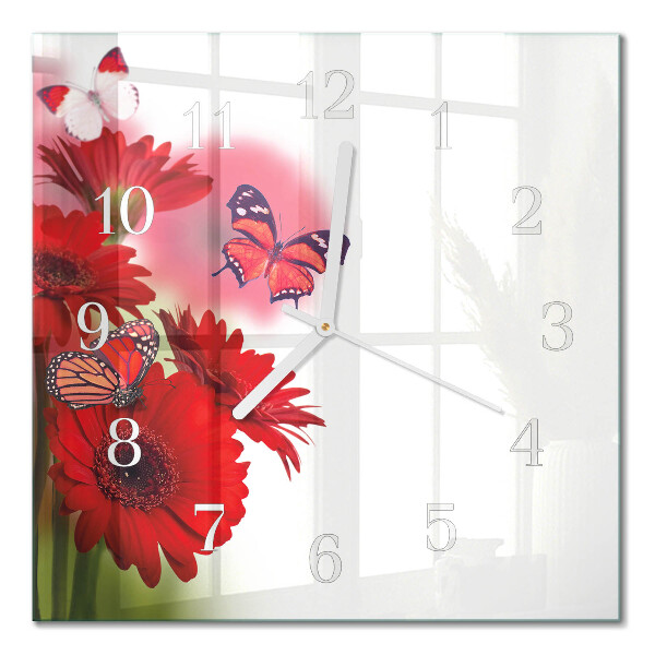 Firkantet vægur Gerbera