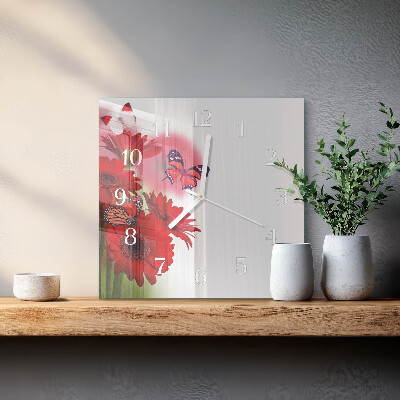 Firkantet vægur Gerbera