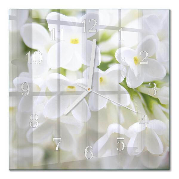 Firkantet vægur Blomster