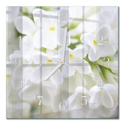 Firkantet vægur Blomster