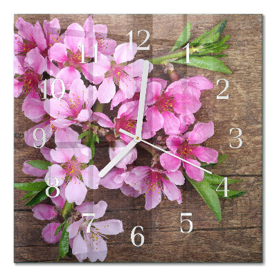 Firkantet vægur Blomster