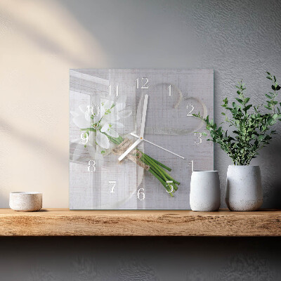 Glas ur En buket blomster
