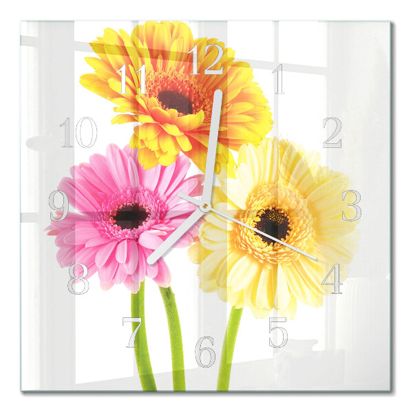 Firkantet vægur Blomster