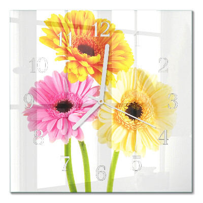 Firkantet vægur Blomster