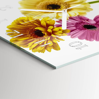 Firkantet vægur Blomster
