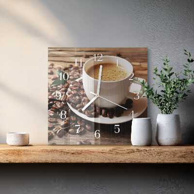 Firkantet vægur Kaffe