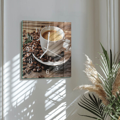 Firkantet vægur Kaffe