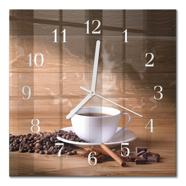 Firkantet vægur Kaffe