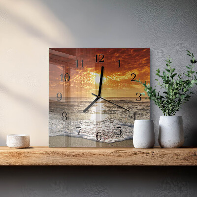 Glas vægur strand hav