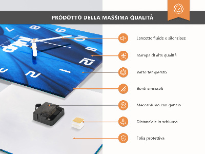 Firkantet glas vægur Solnedgang