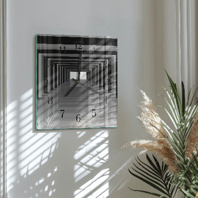 Firkantet glas vægur 3D-tunnel