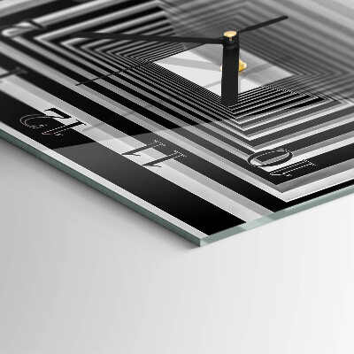 Firkantet glas vægur 3D-tunnel