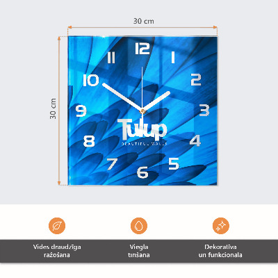 Firkantet glas vægur En kop kaffe