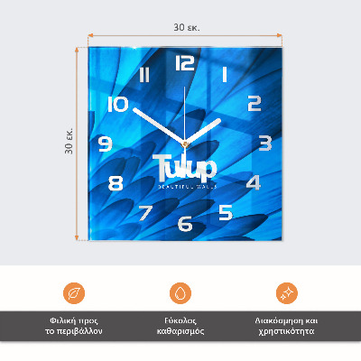 Firkantet glas vægur En kop kaffe