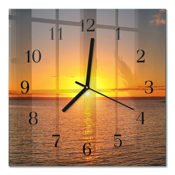 Glas vægur Solnedgang