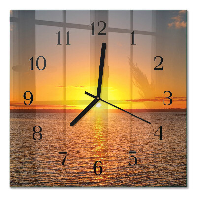 Glas vægur Solnedgang