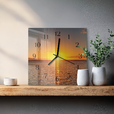 Glas vægur Solnedgang
