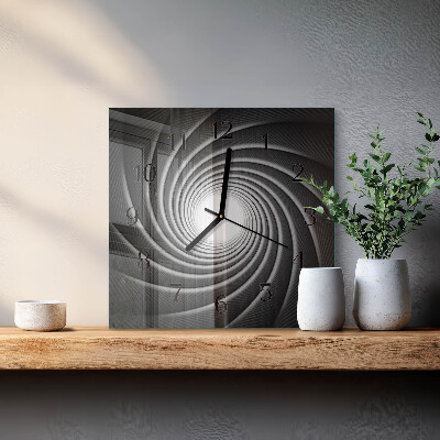Firkantet glas vægur Vortex