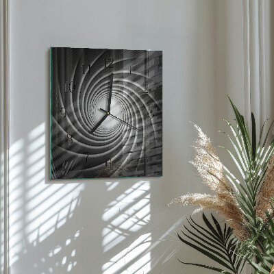Firkantet glas vægur Vortex