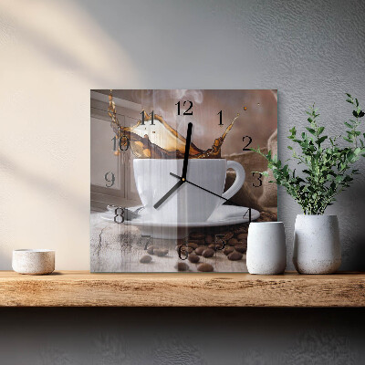 Glas vægur Kaffe