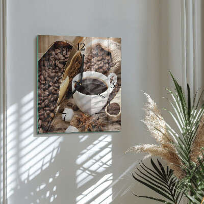 Glas vægur Kaffe