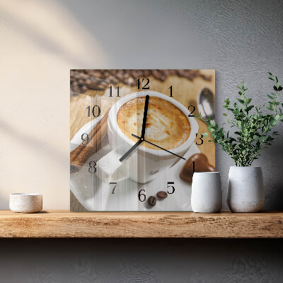 Glas vægur Kaffe